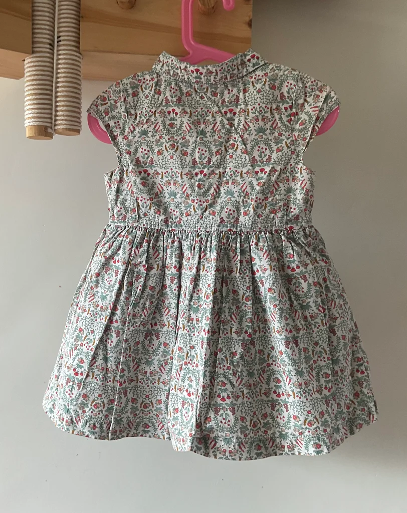 🔥-20%🔥 Robe Sergent Major Fleurs Rouge Vert – 2 ans 92 cm 💯 Coton – photo 9